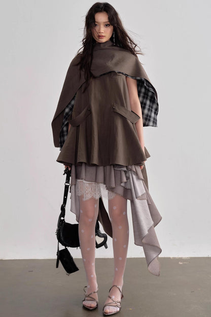 Pleated Linen Lace Skirt