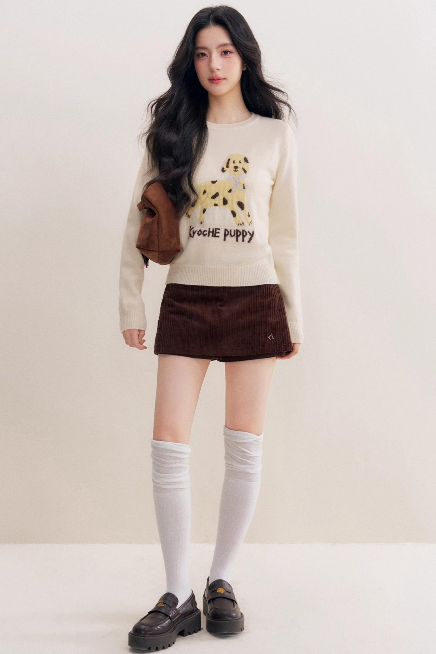 Puppy Jacquard Pullover Sweater