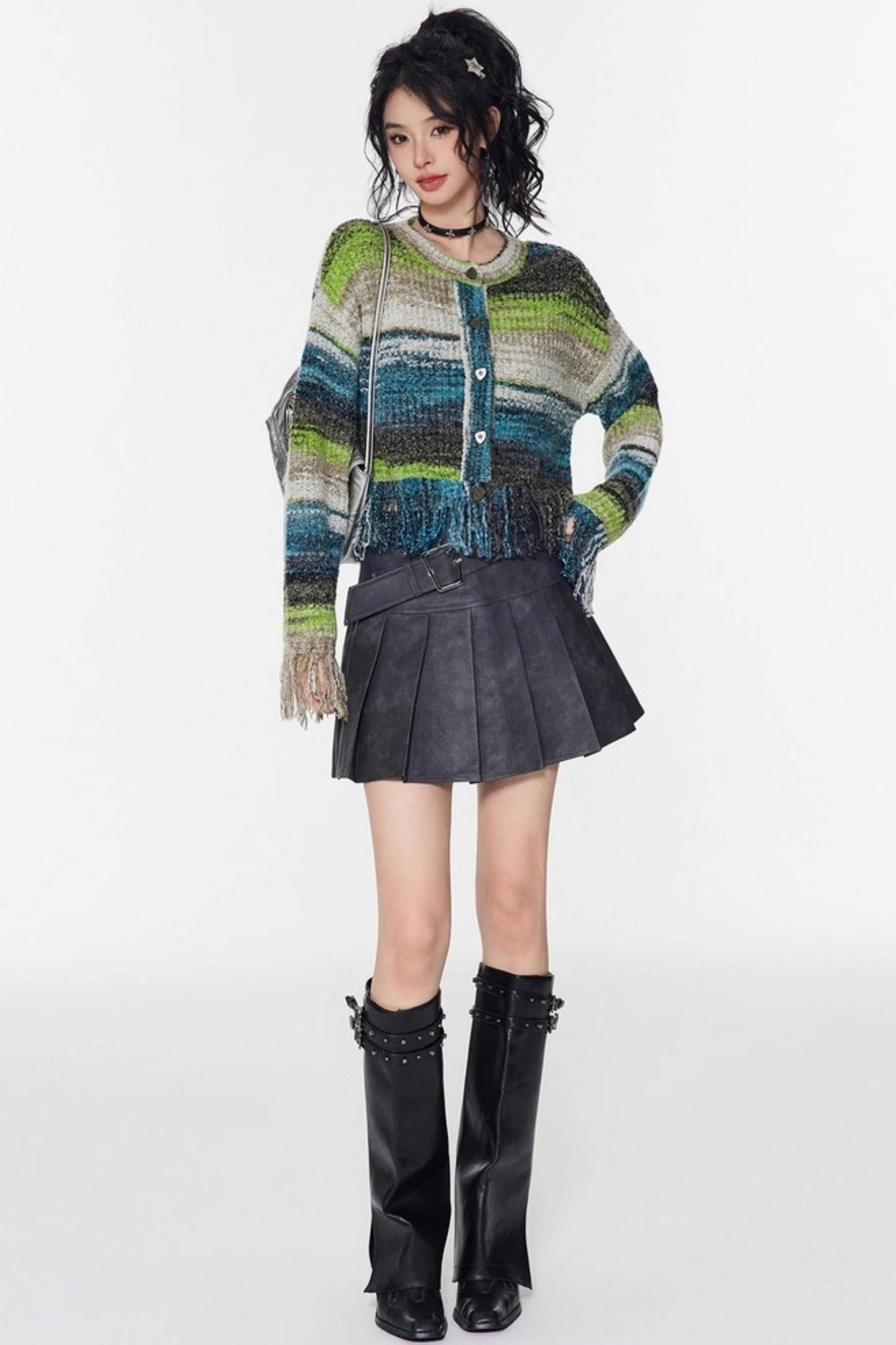 Vintage Gradient Knitted Cardigan