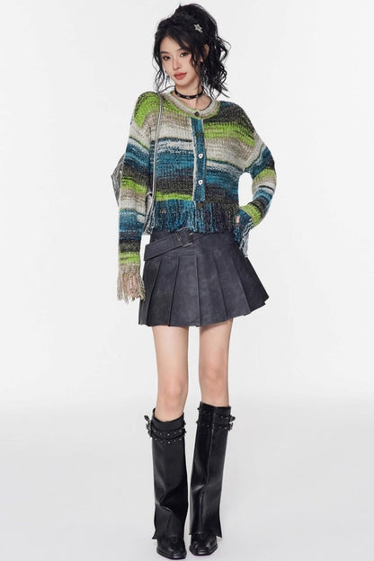 Vintage Gradient Knitted Cardigan