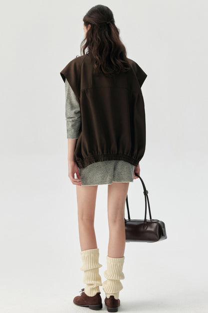 Casual Wide-Shoulder Layering Vest