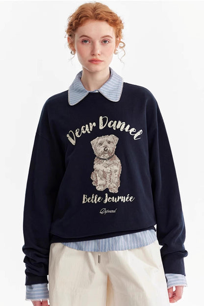 Fun Letter Print Long-Sleeved Sweatshirt