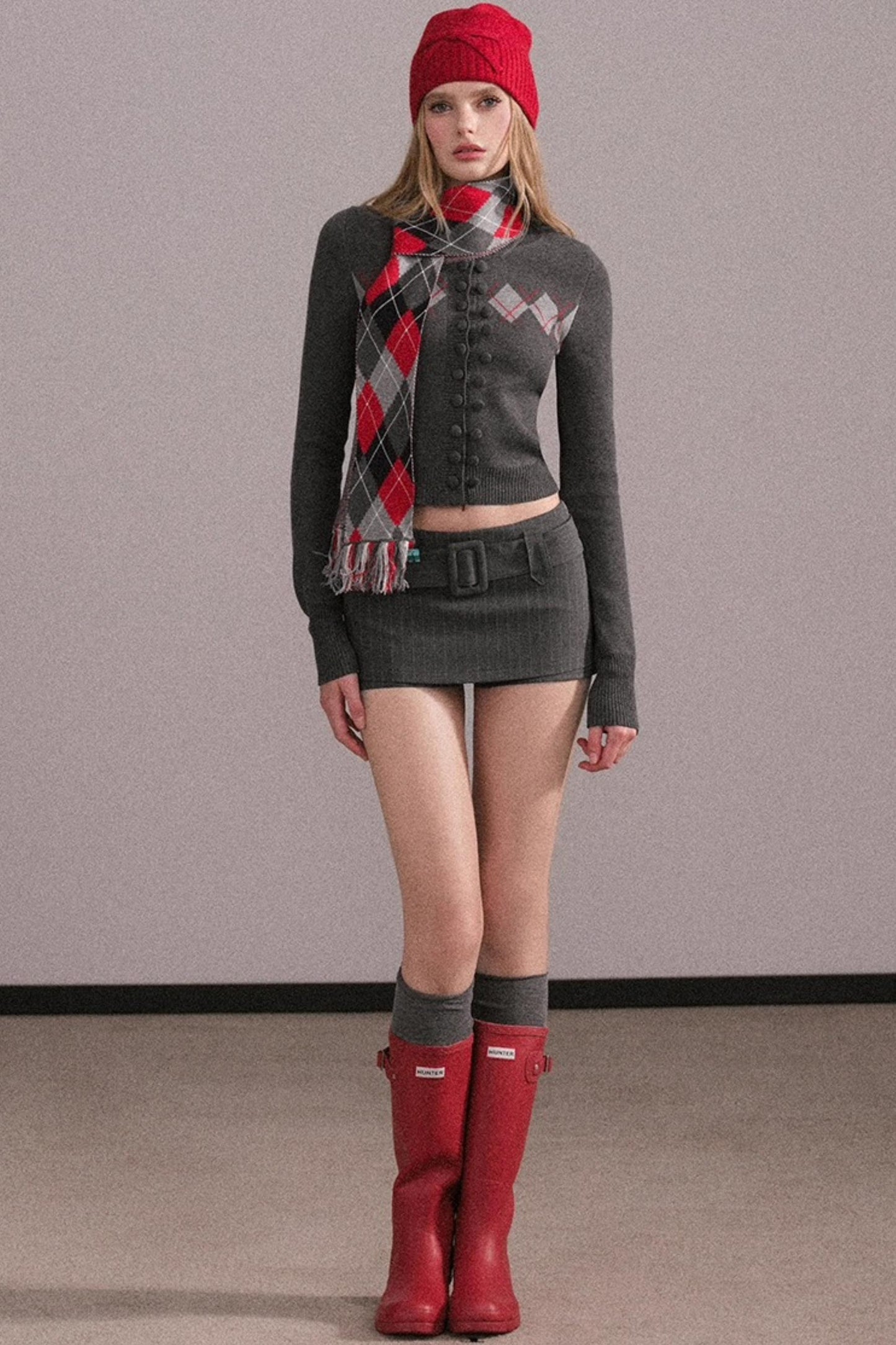 Slim-Fit Quilted Knit Sweater Set