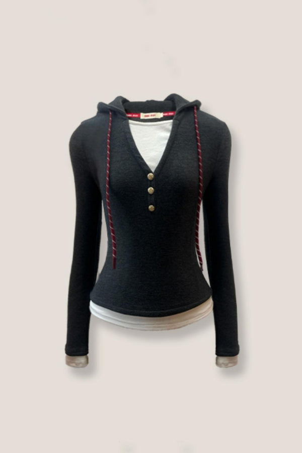 Tears Knit Top & Wide-Leg Pants Set-Up