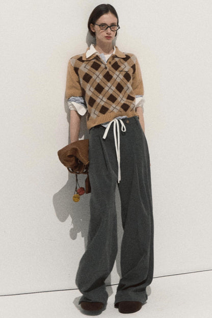 Linear Drape Slacks Pants