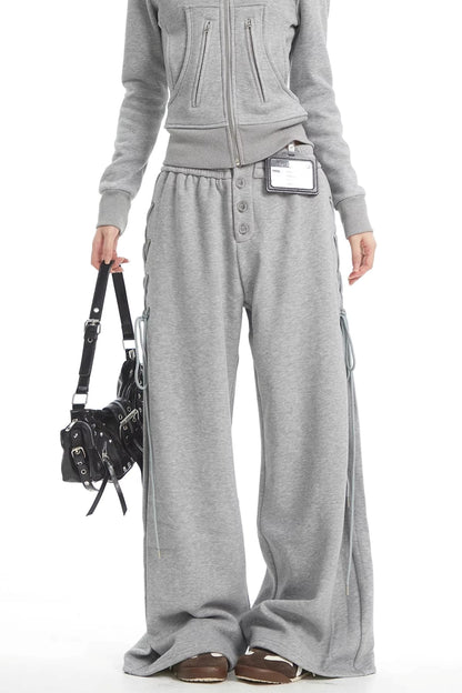 Korean Fur Collar Hooded Jacket Set-Up