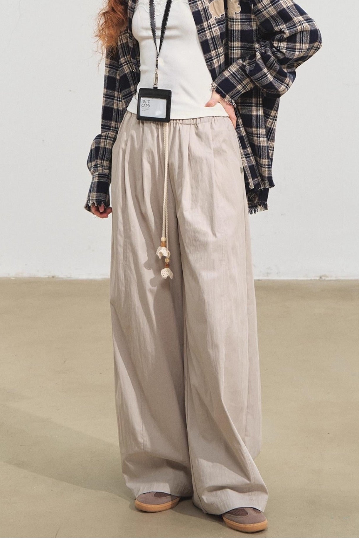 Wide-Leg Scimitar Pants