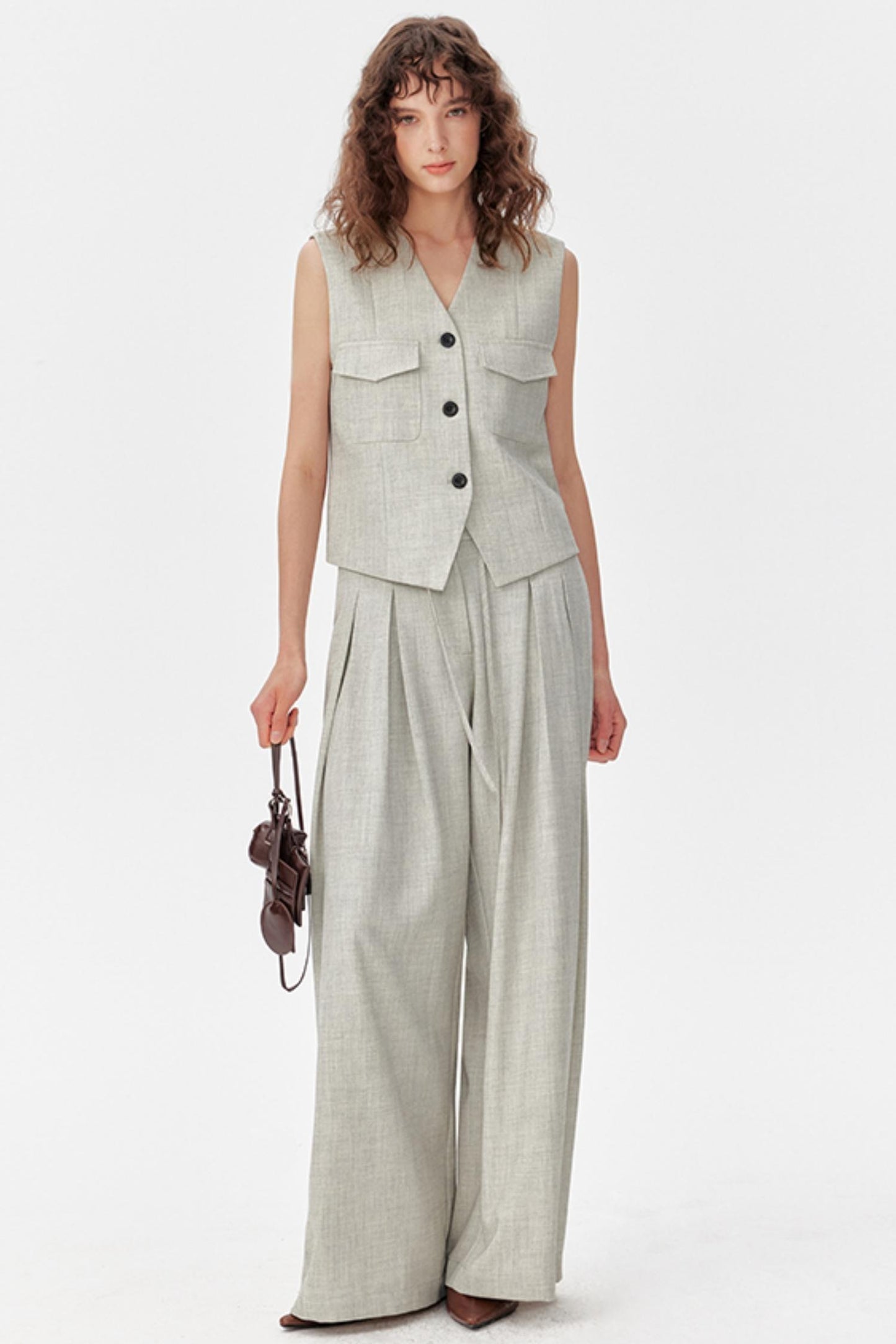 Luxe Pleated Wide-Leg Trouser Set-Up
