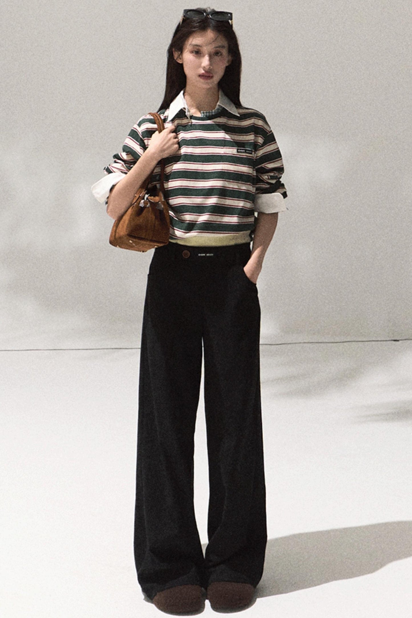 Contrasting Striped Cotton Top