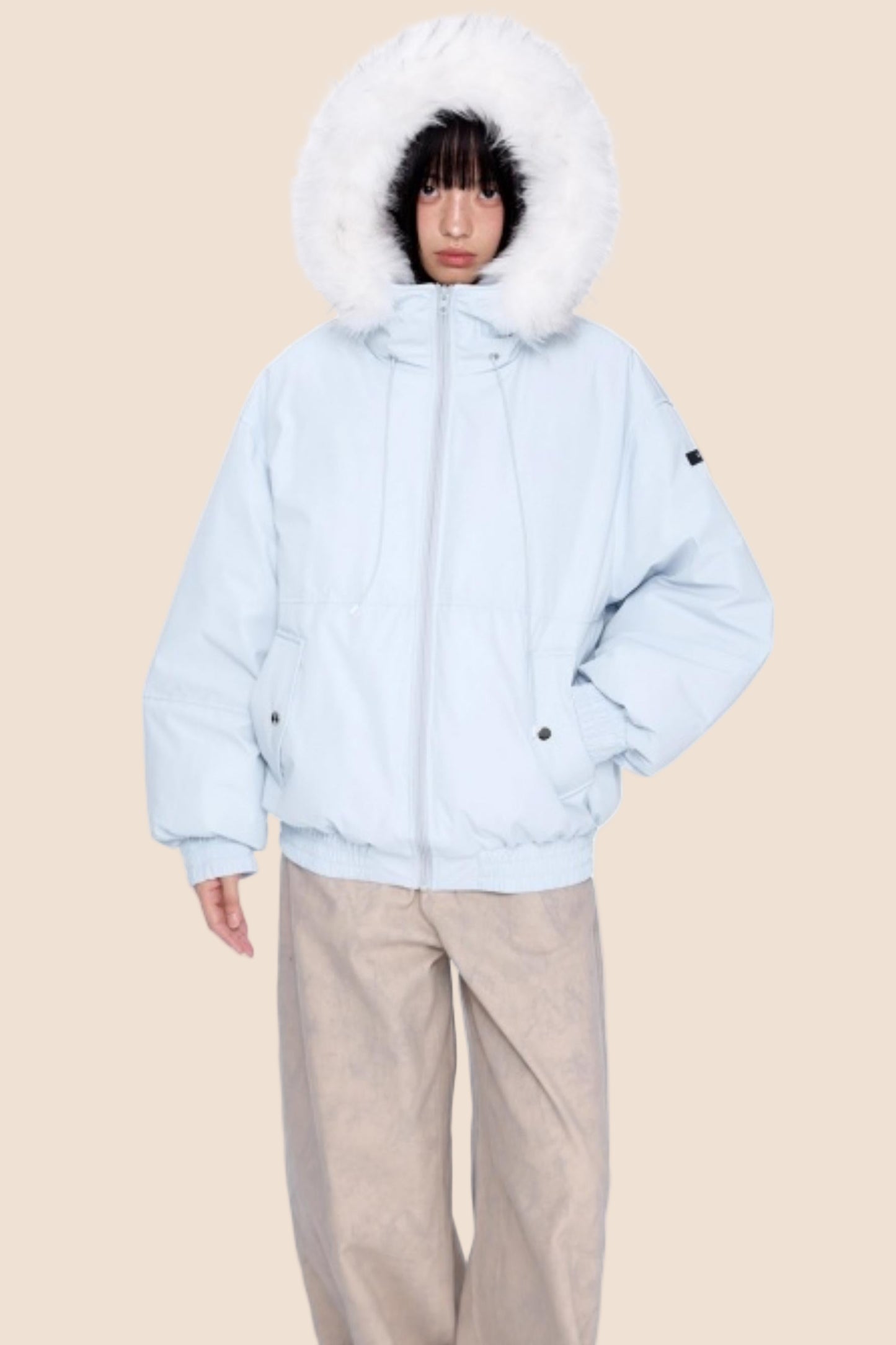 Fur Collar Hooded Down Coat