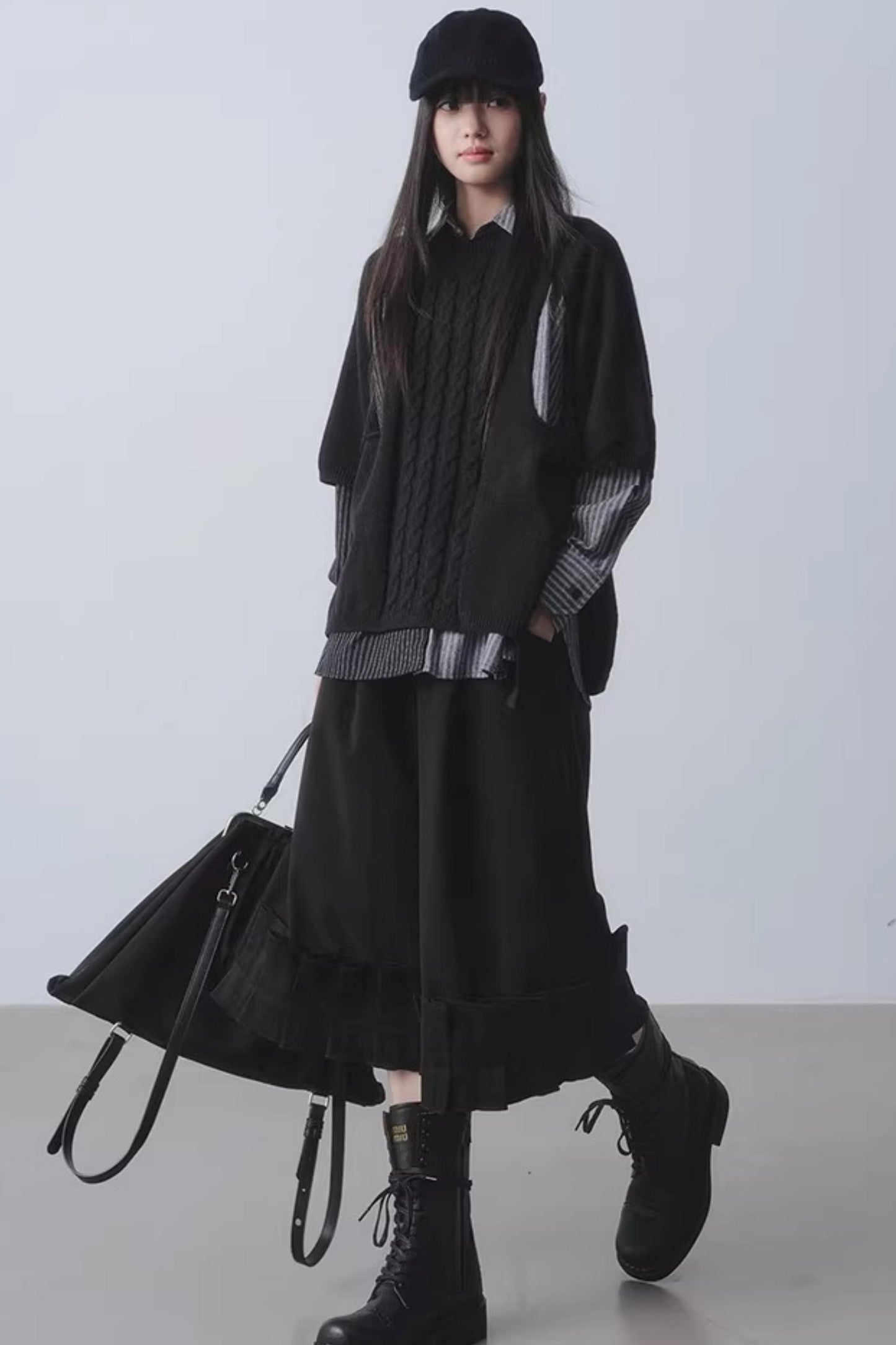 Black High-Waisted Wide-Leg Pants