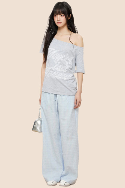 Trendy Slash Neck Tee