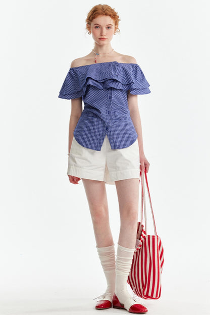 One-Shoulder Lyocell Ruffled Slimming Top