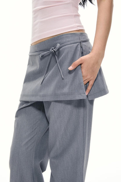 Summer Gray Wide Leg Suit Pants