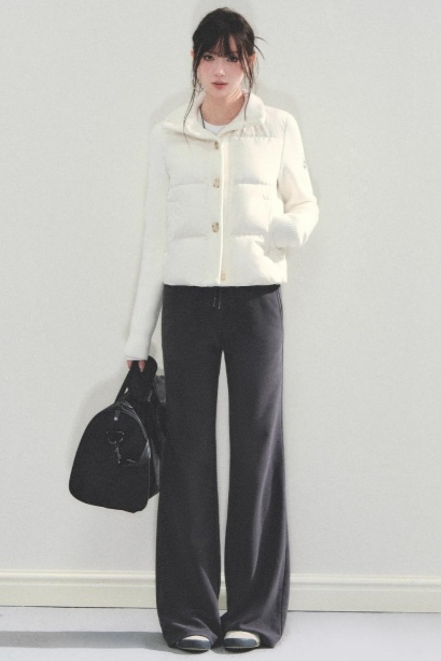 Knitted Patchwork Down Jacket