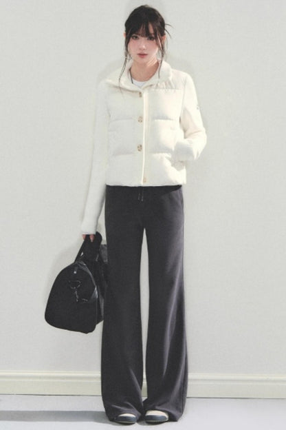 Knitted Patchwork Down Jacket