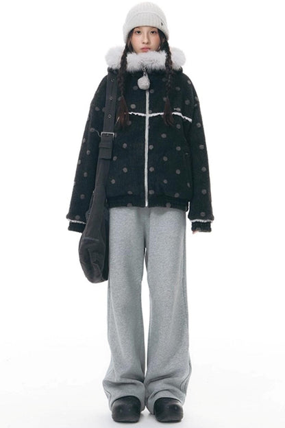 Plush Waistband Wide-Leg Pants