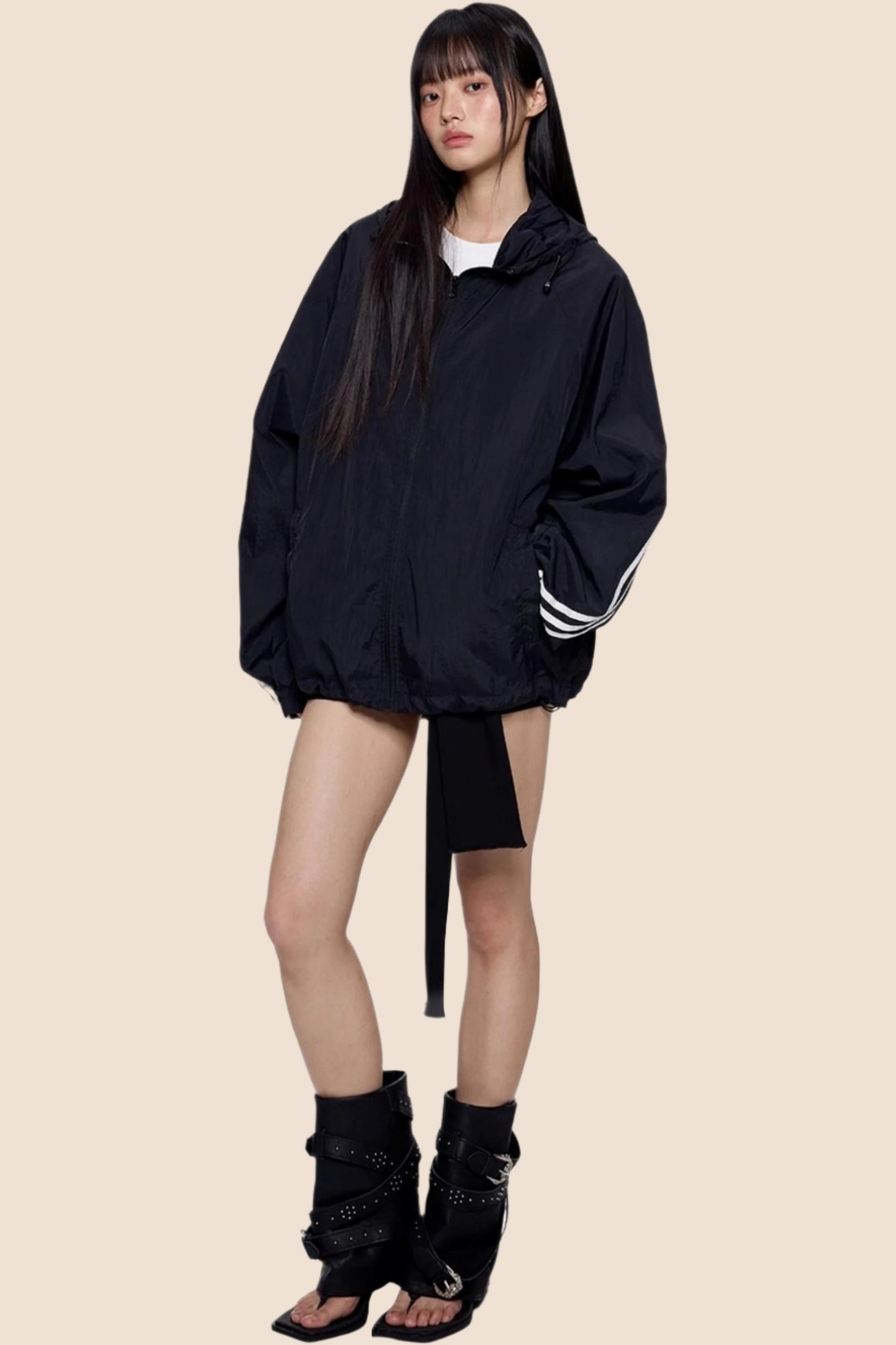 UV Shield Striped Hoodie Jacket