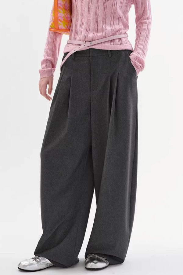 Pleated Drape Scimitar Pants
