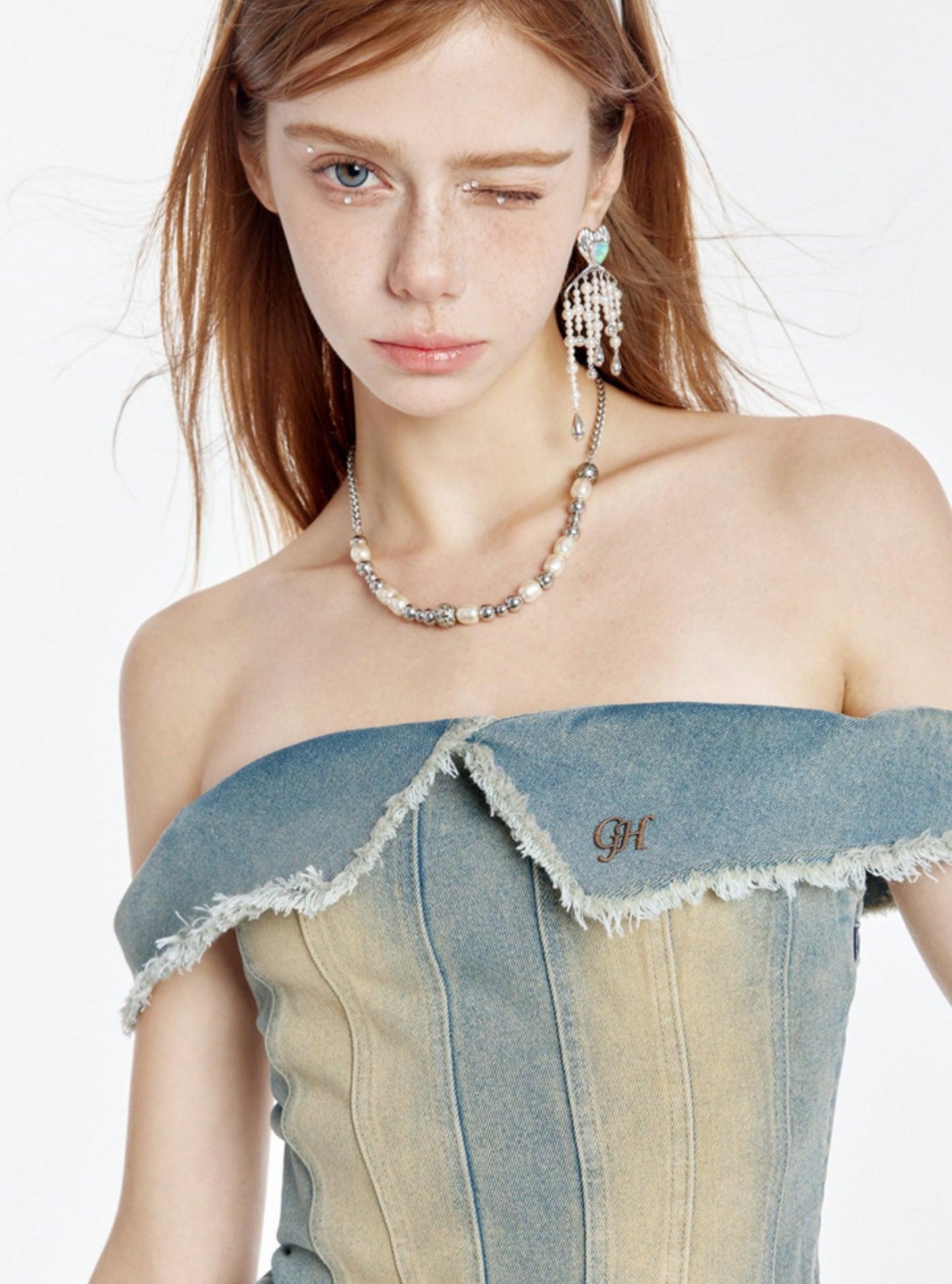 One-Shoulder Denim Dress