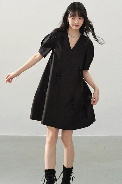 Black Swan Beaded Dress
