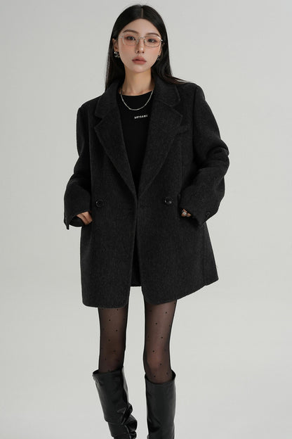 헤브론 칼라 울 캐시미어 블레이저 