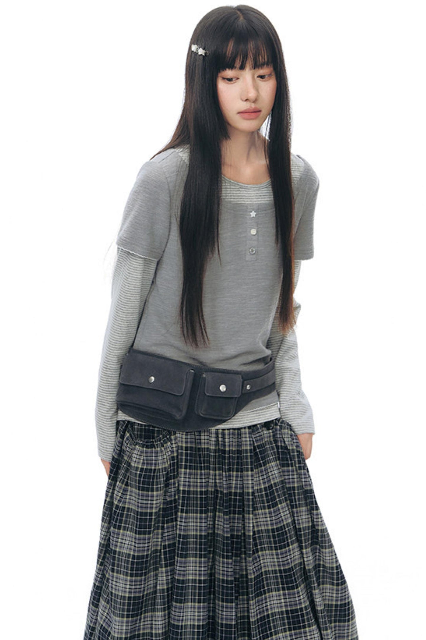 Retro Plaid Umbrella Skirt