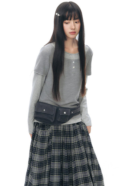 Retro Plaid Umbrella Skirt