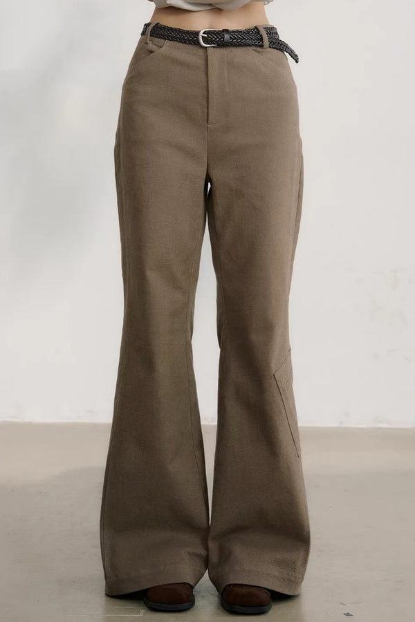 Chestnut Hand-Rolled Flared Pants