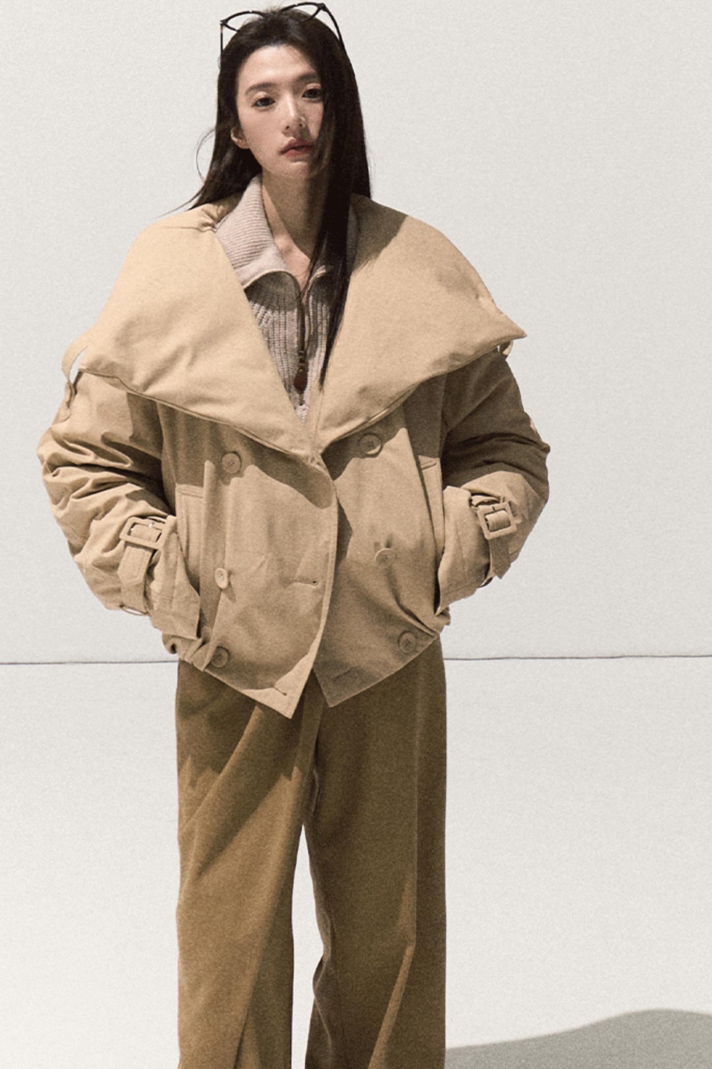 Pleated Winter Wide-Leg Pants