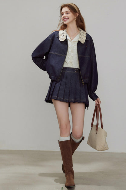 Autumn Lace Denim Jacket