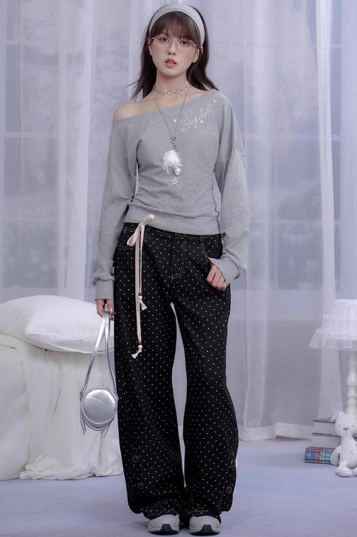 Black Polka Dot Jeans Set-Up