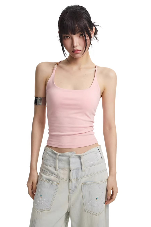 Polka Dot Halter Camisole Top