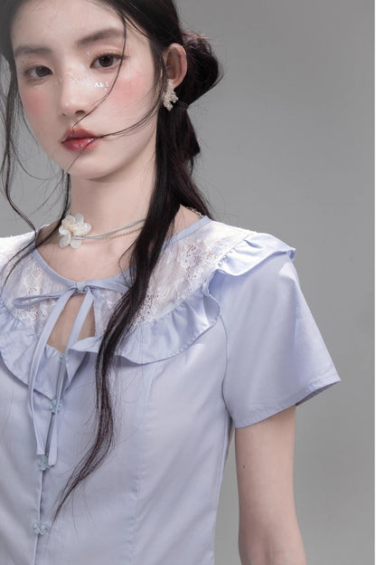 Curve Blue Cotton Shirt