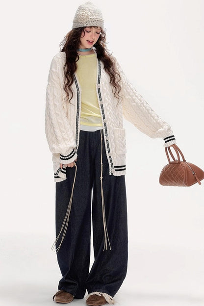 Japanese Knitted V-Neck Sweater