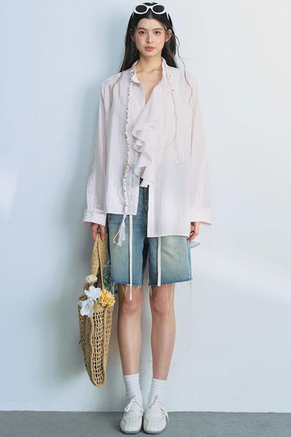 Pink Ruffle Shirt