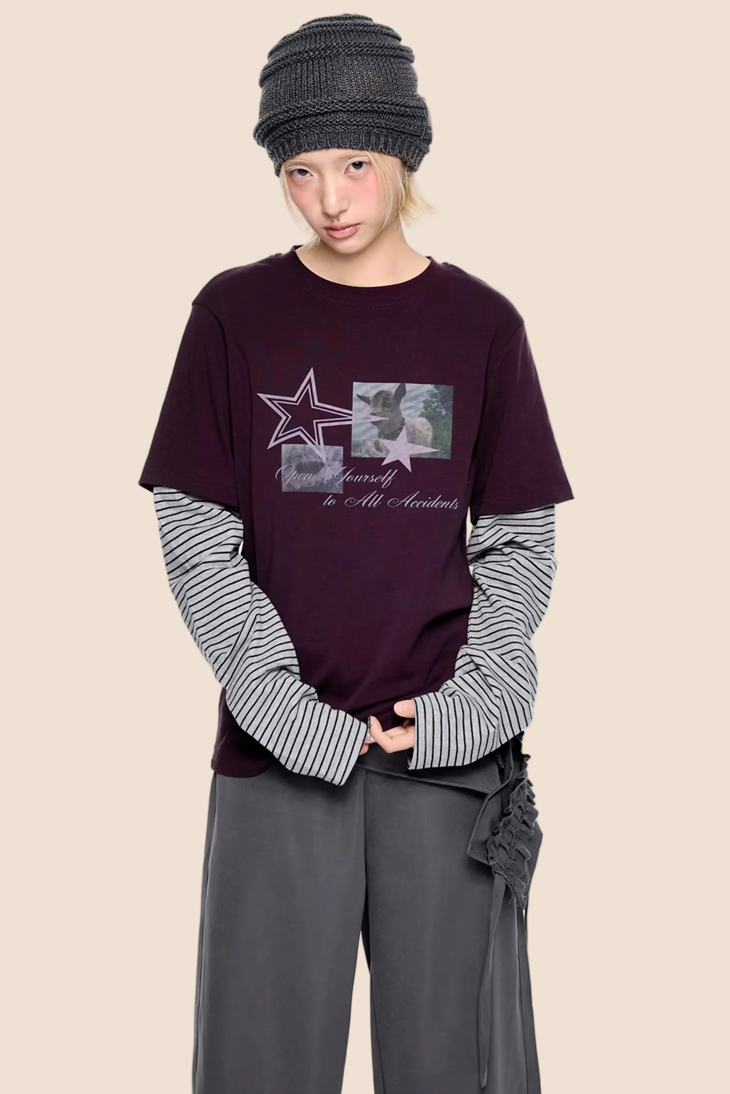 Retro Striped Patterned Top