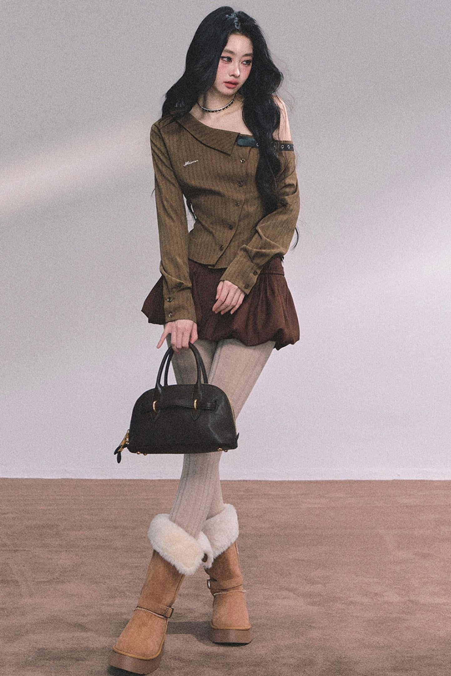 Autumn Striped Slimming Top