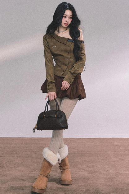 Autumn Striped Slimming Top