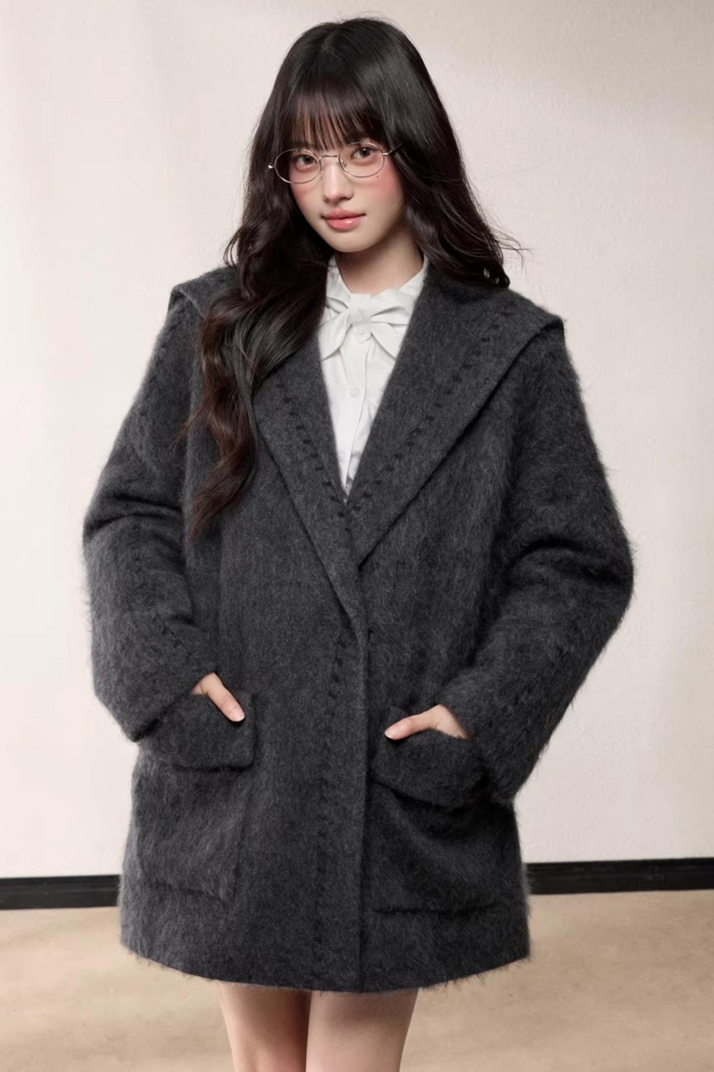 Elegant Woolen Shawl Coat