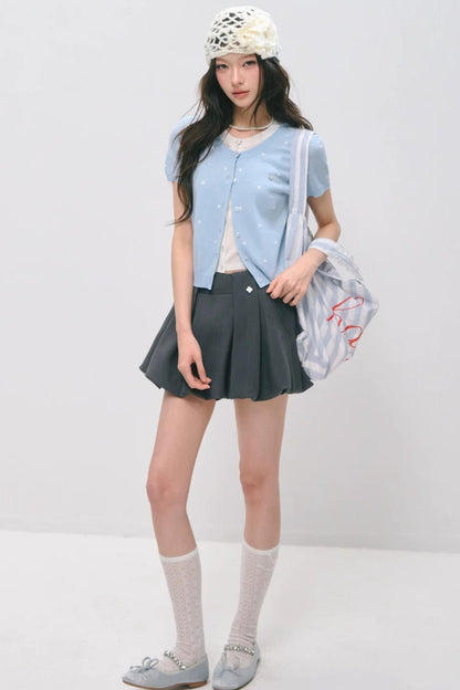 Pleated Flower Bud Skirt