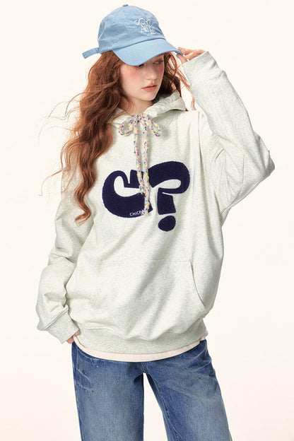 Symbol Print Hooded Sweatshirt