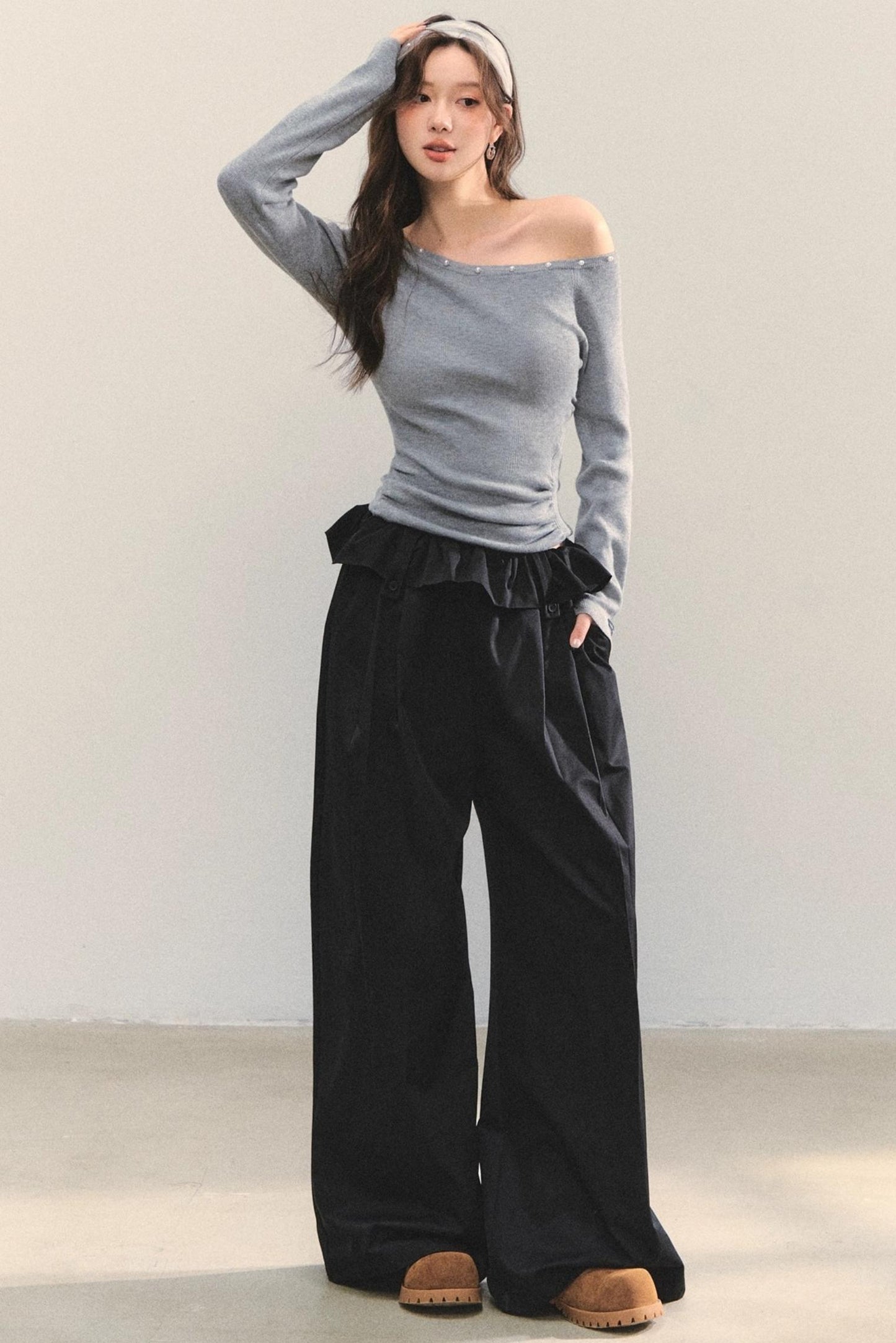 Asymmetrical Knit Base Layer Top