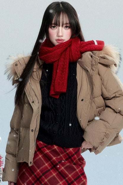 Vintage Wool Blend Knitted Scarf