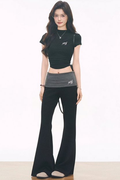 Striped Flared Pants Set-Up