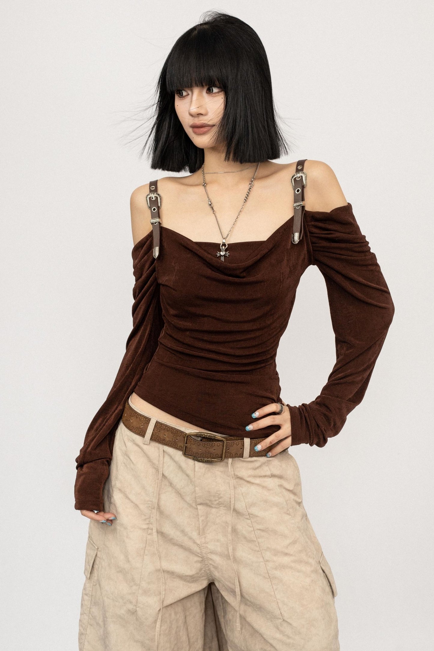 Swing Collar Mesh T-Shirt