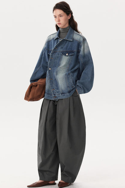 Retro Asymmetric Denim Jacket