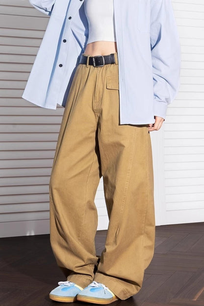 Summer Wide-Leg Cotton Trousers