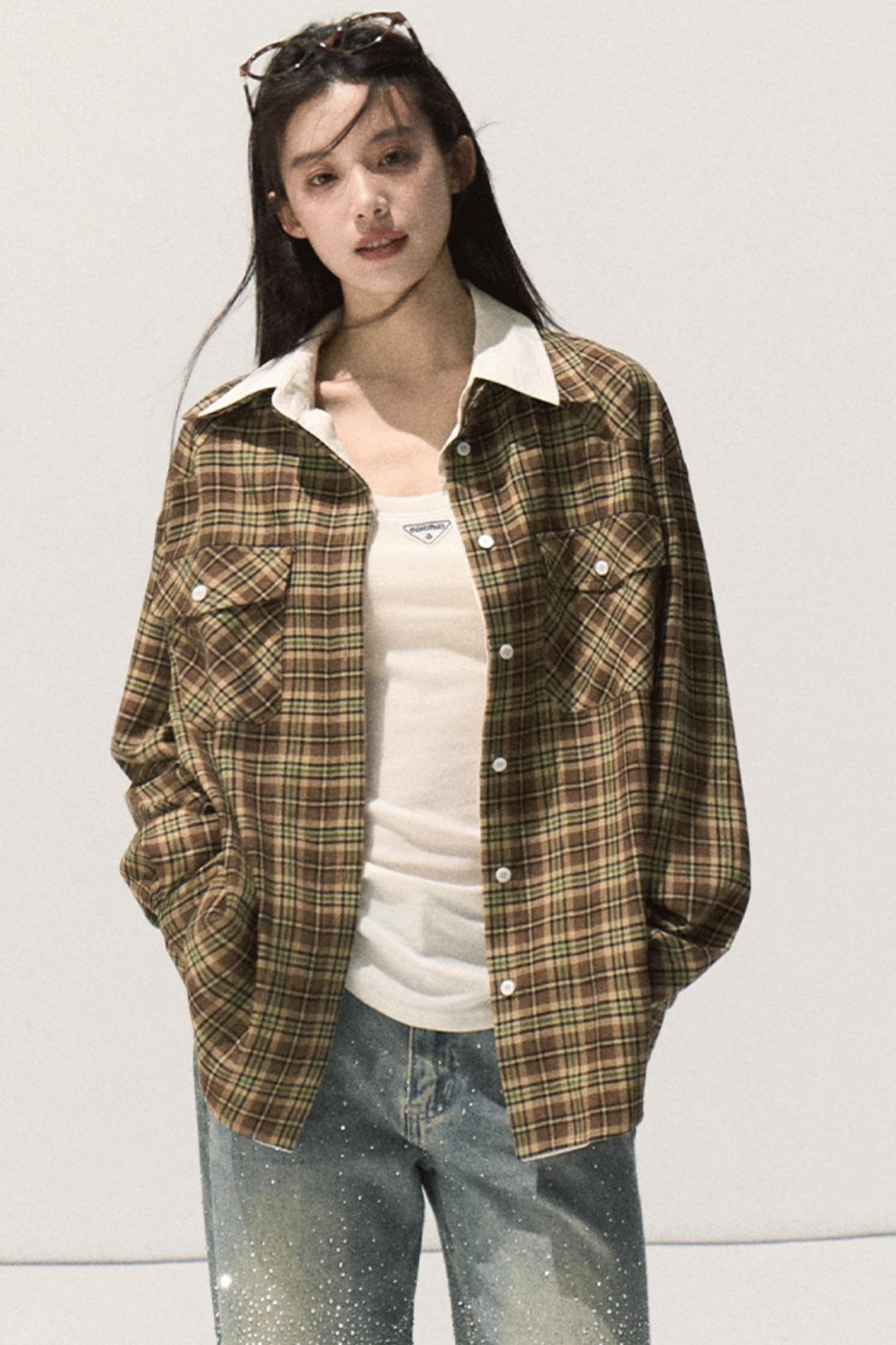 Vintage Striped Texture Layered Shirt