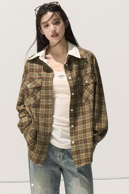 Vintage Striped Texture Layered Shirt